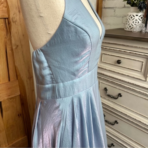 NWT! Shimmering Fitted Bodice Halter top full floor length Skirt Gown Size 11J - Picture 7 of 13